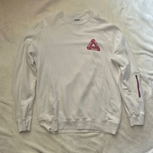 Palace 3m large white long sleeve crew neck sweater